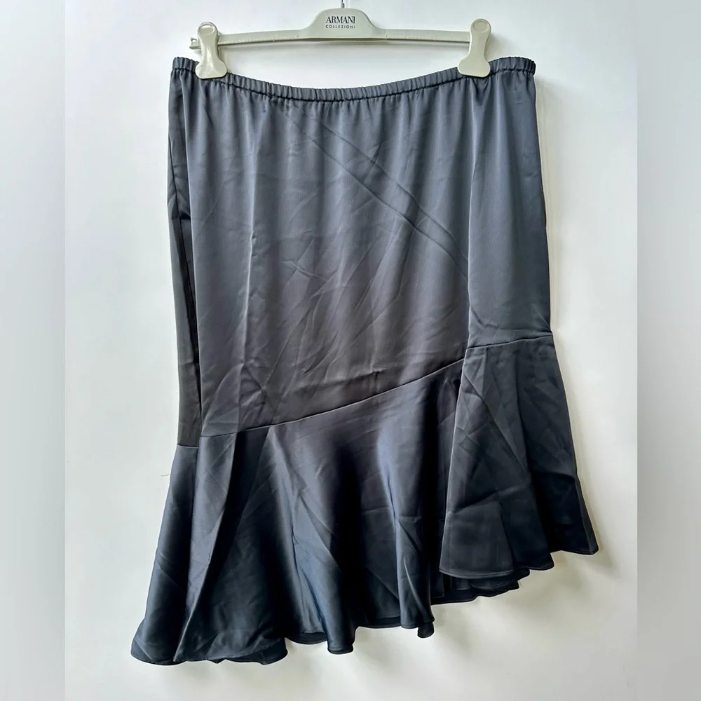 J JASON WU Matte Satin Asymmetrical Skirt, Black, size 1X